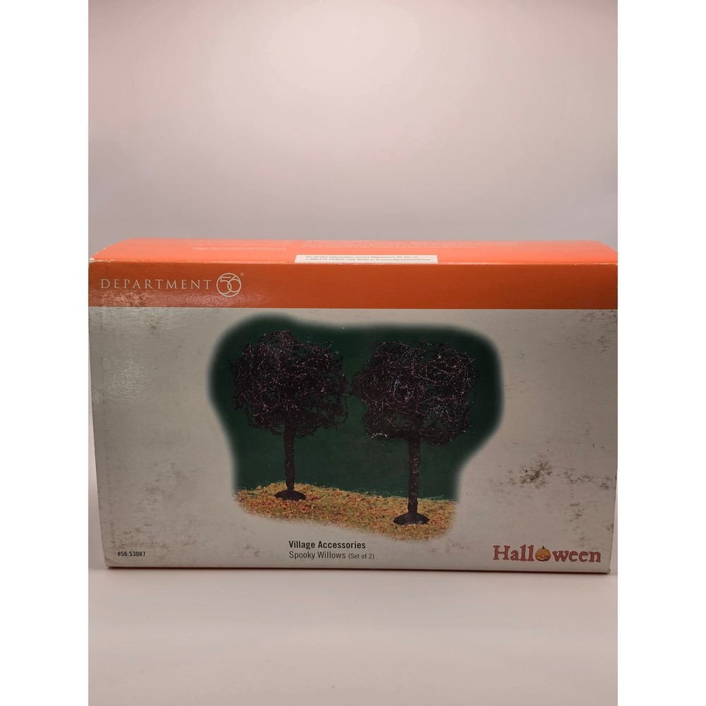 Department 56 Halloween Village Spooky Willows Set of 2 Black Purple 56.53087